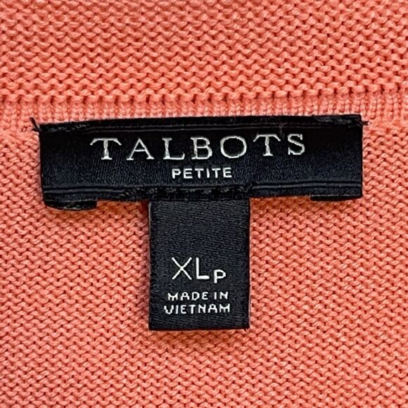 Talbots Button Front Cardigan Sweater Women‎ Size PXL Orange V-Neck Knit - Picture 8 of 13